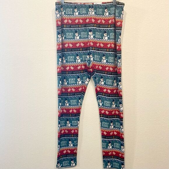 𝅺nwt Plus Size SO Hatchi Holiday Leggings Stay Cool / Get Warm - Picture 3 of 8